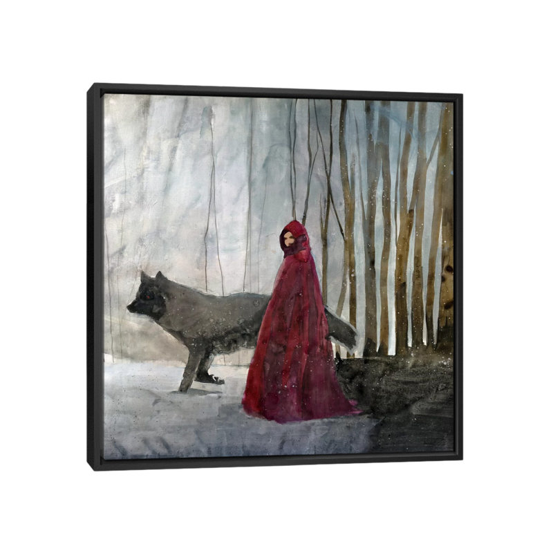 " Going To Grandmother's House " by Francis Ward, 18" H x 18" W x 1.5" D, Black Framed Canvas, No Mat