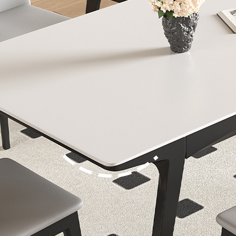Simple Rock Plate Dining Table And Chairs 4 - Person Four Leg Dining Set, 29.5"H x 78.7"L x 35.4"W