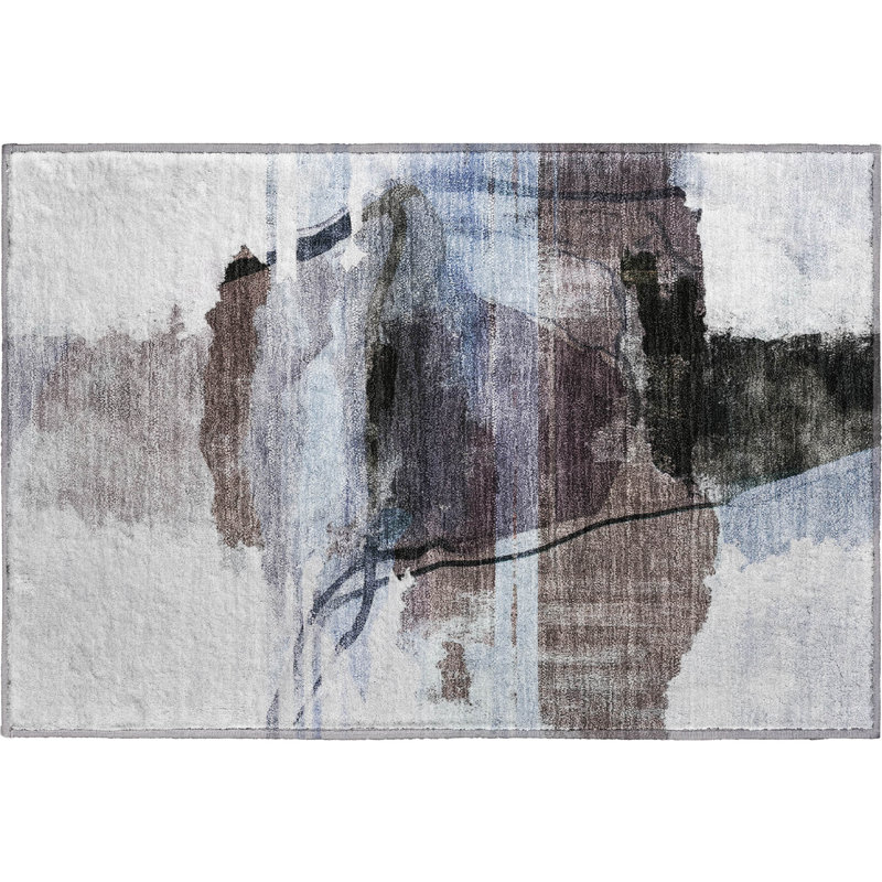 Premium Machine Washable Mayfield Abstract Rug, 1'8" x 2'6", Brown