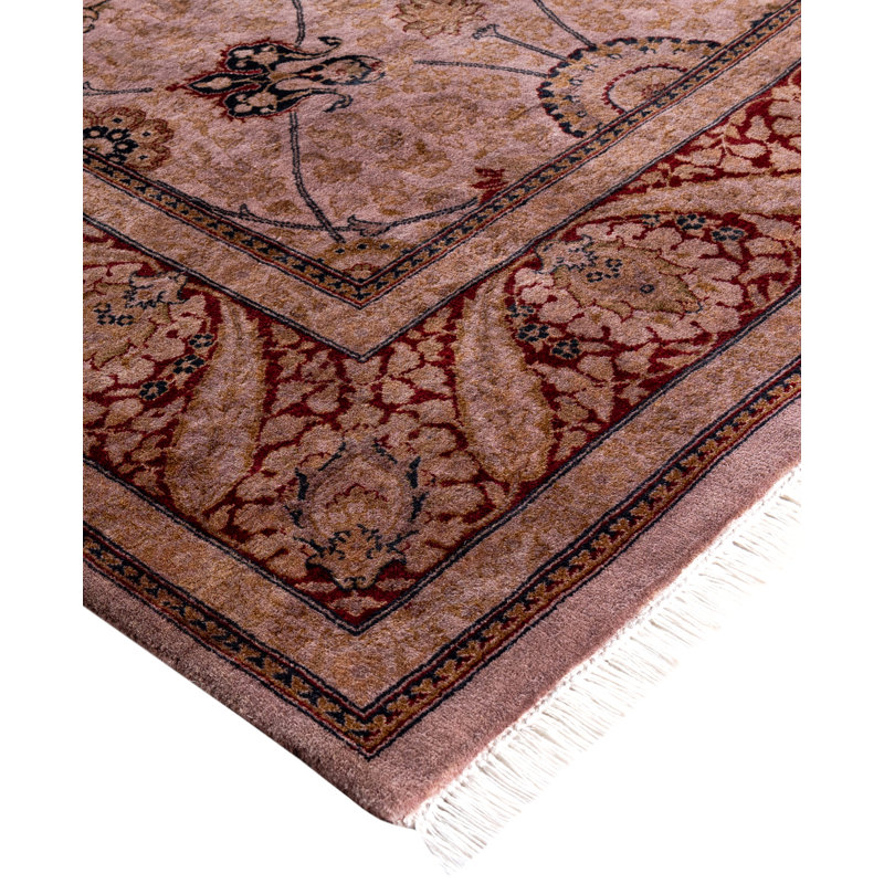 Overdyed Hand-Knotted Wool Modern-Contemporary Beige Area Rug 6' 2" x 9' 1"