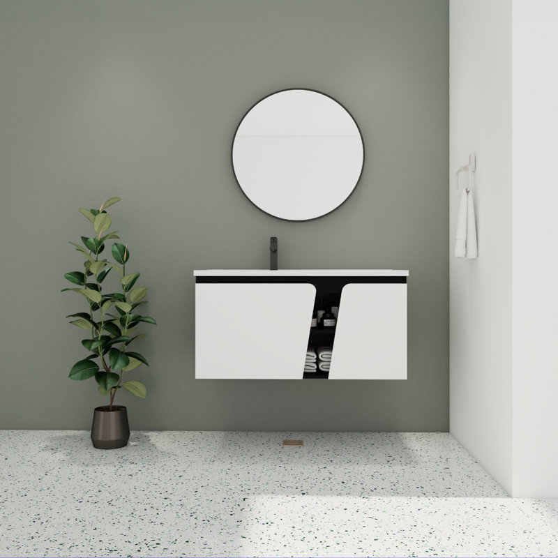 Ensemble de meuble-lavabo simple 36,07 po avec dessus en pierre Kellat