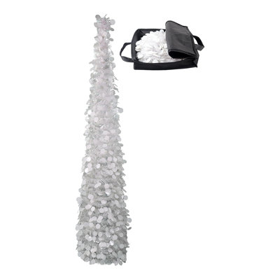 Arbre de Noël 5 pi Tinsel - Arbre de Noël escamotable pliable avec sac