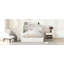 Lit escamotable double pleine grandeur avec tiroir et ensemble de prises et ports USB, structure à poulie, blanc-215652034
