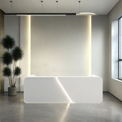 Contemporary Style Lobby Desk with Hostess Podium for Reception, Office, Hotel, or Boutique