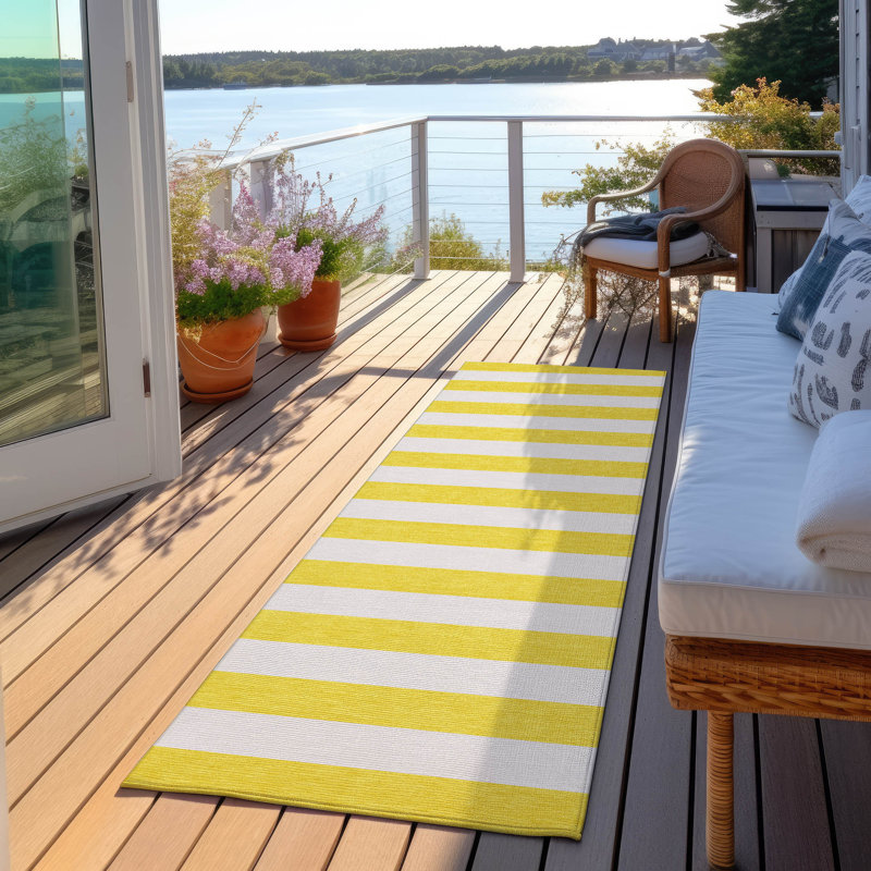 Tapis intérieur / extérieur Kinslee, Tapis de couloir 2 pi 3 po x 7 pi 6 po