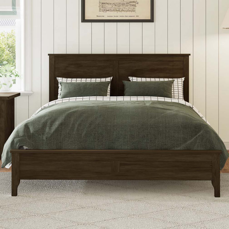 Lit plateforme en bois avec support de lattes en bois robuste, aucun sommier requis, Blanc, King