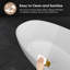 Baignoire de trempage autoportante 59 po. X 30 po. Blanche