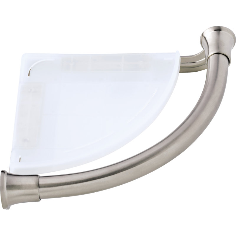 Barre d'appui de baignoire avec tablette d'angle, Acier inoxydable Brilliance