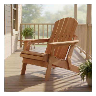 Oversized Wooden Folding Adirondack Patio Chair