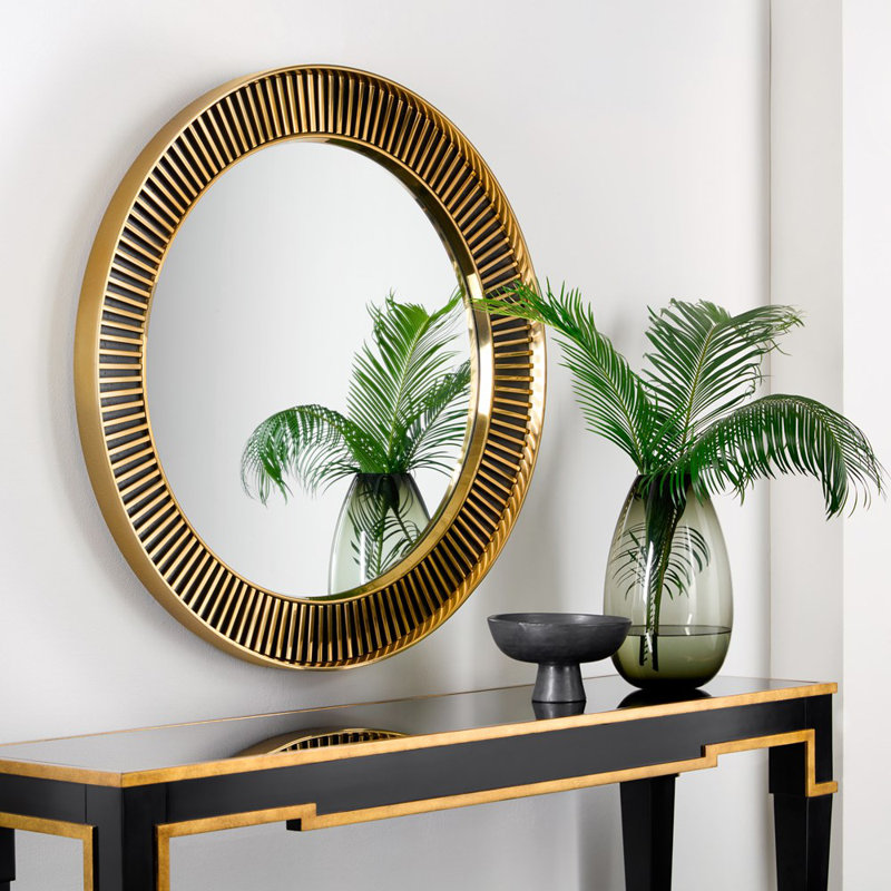 Modern History Brass Round Mirror