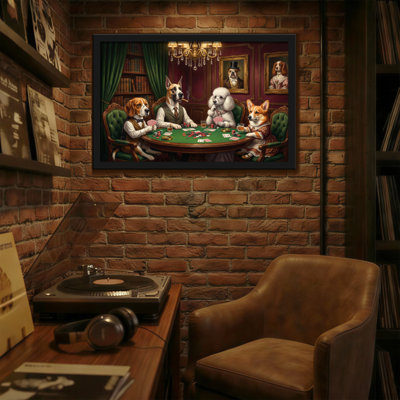 Animals Dogs Playing Poker In Elegant Room