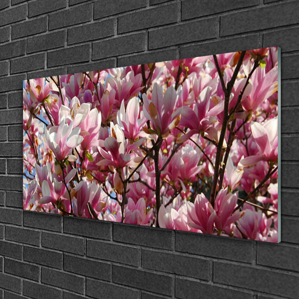 Glasbild Floral Zweige Blumen