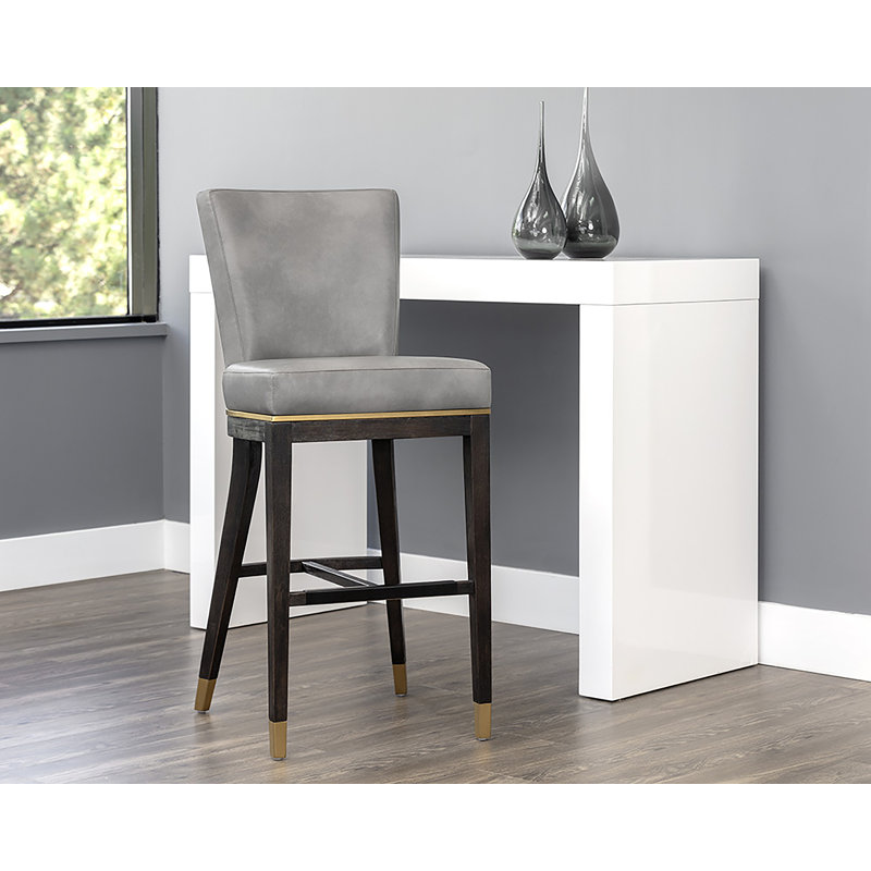 Tabouret de bar Kiruthika, Gris, Tabouret de bar (siège d'une hauteur de 32 po)