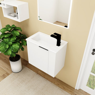 Ensemble de meuble-lavabo simple 22,09 po avec plateau en céramique Queneshia