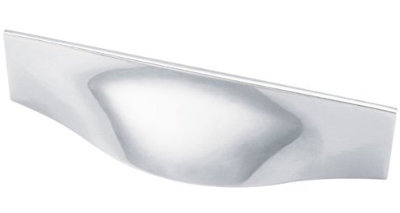 (5 Pack) 3-3/4 inch Geometrics Collection Waterfall Cup Pull Polished Chrome