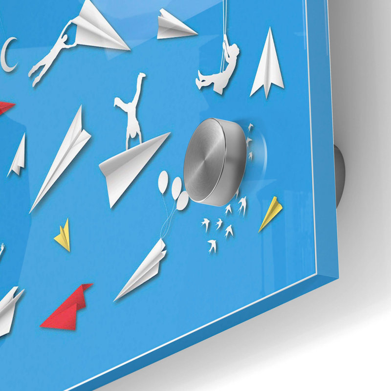 «Paper Planes», art mural en verre acrylique, H 24 po x l 36 po x P 0,2 po