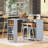 Rolling Kitchen Island With Extended Table, Kitchen Island On Wheels With LED Lights,Power Outlets And 2 Fluted Glass Doors, Kitchen Island With A Storage Compartment And Side 3 Open Shelves-833331430