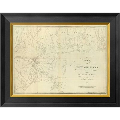 Map of New Orleans and Adjacent Country, 1824 by John Melish Framed Graphic Art on Canvas -  Global Gallery, GCF-295157-16-131