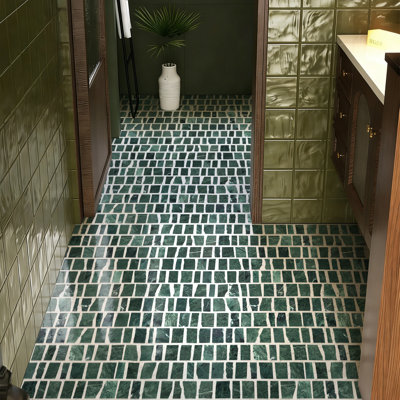 Carreau de mosaïque en marbre Verde Scarpa