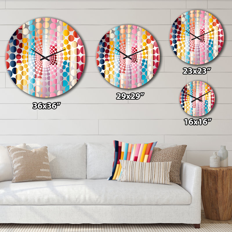 Horloge murale rayée Vibrant Serenity, Très grand