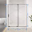 Porte de douche coulissante semi-sans cadre l 56 à 60 po x H 72 po, verre trempé transparent SCGG 5/16 po (8 mm), largeur de coupe réglable 4 po