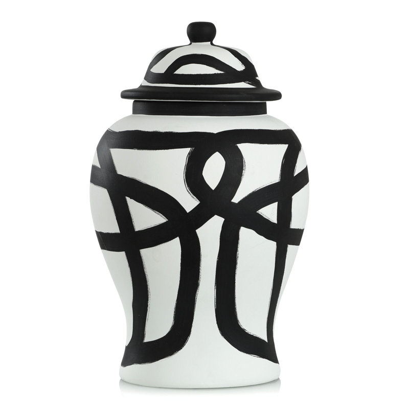 Arame Hand-Painted Ceramic Ginger Jar, 18" H x 11" W x 11" D
