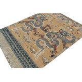 Distressed Homage Hand Knotted Wool Animal Print Area Rug