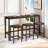 Long Dining Table Set With 3 Stools