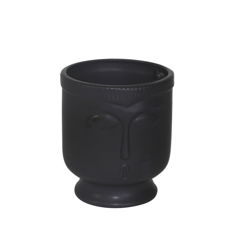 Vase moderne en céramique élégant et élégant avec support pour la maison ou le bureau, H 5,5 po x l 5 po x P 5 po