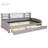 Gray Upholstered Twin Storage Bed With Side Shelf Drawer - Soft Velvet, Convenient,-1848747512