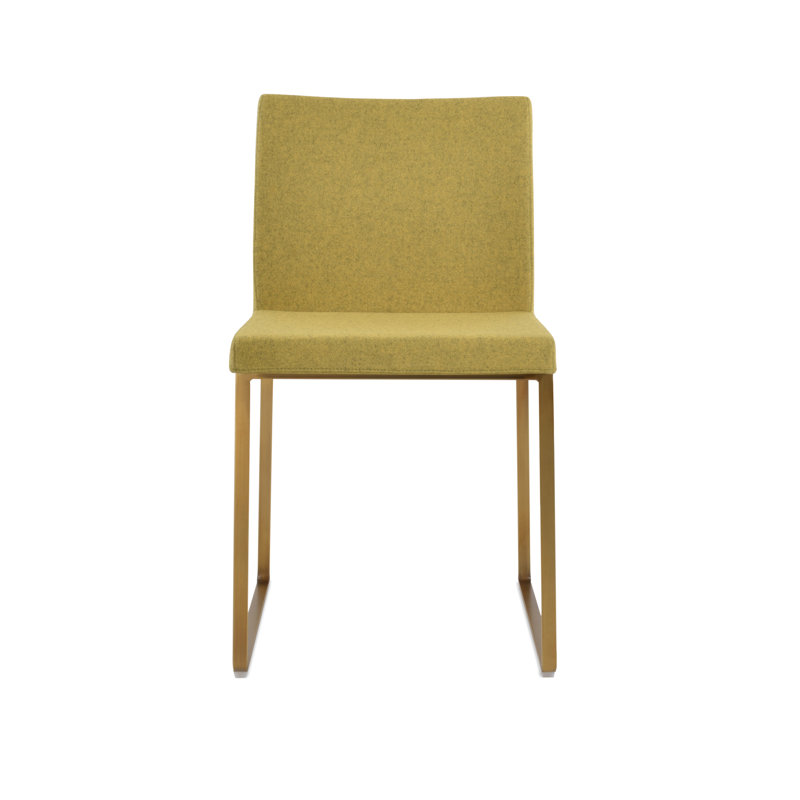 Chaise de salle à manger Aria, Laine ambre, Laiton