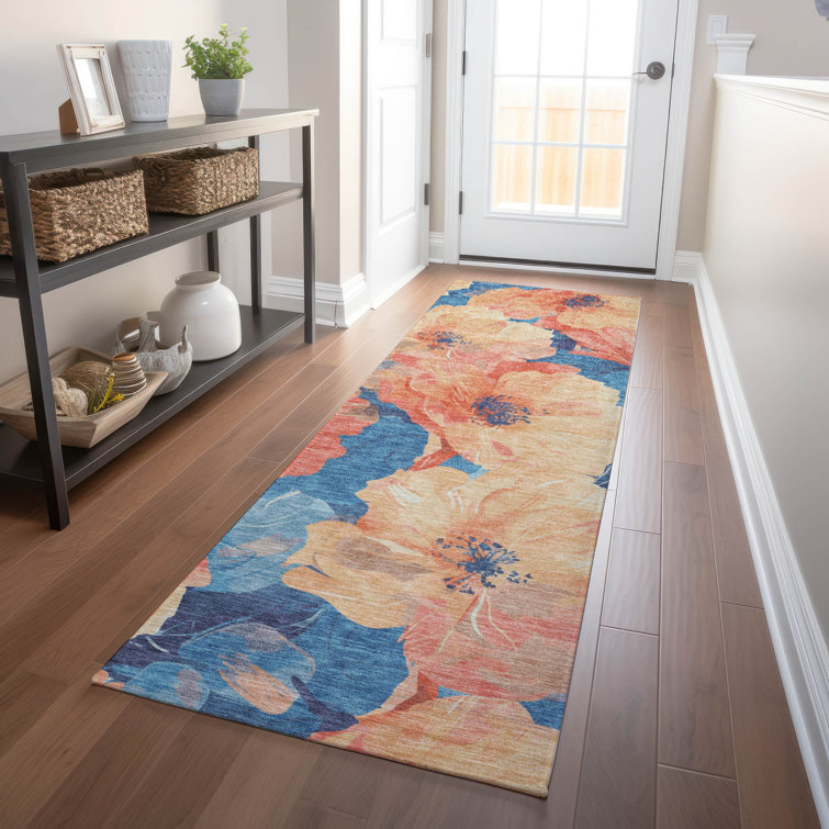 Machine Washable Indoor/Outdoor Claudian ACN1544 Peach Rug