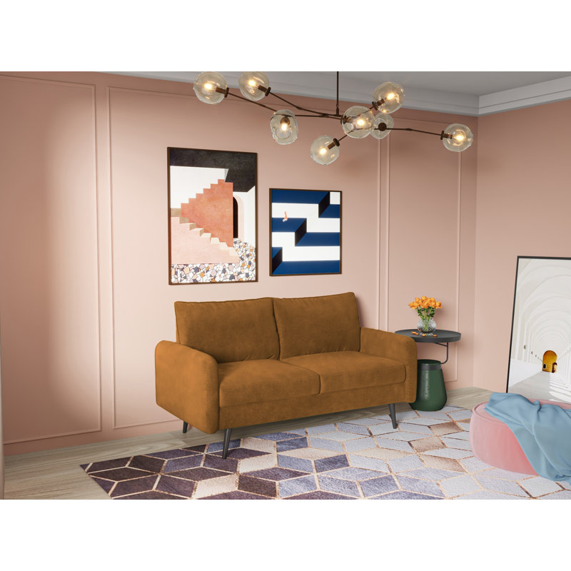 Elle-Jade Velvet Loveseat, Ginger Velvet, 33" H x 58" W x 30" D