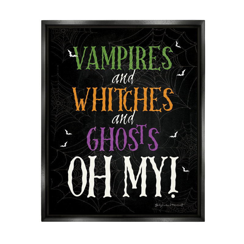 "Vampires Witches Ghost" par Stephanie Workman, Marrott, impression, Cadre flottant noir de jais