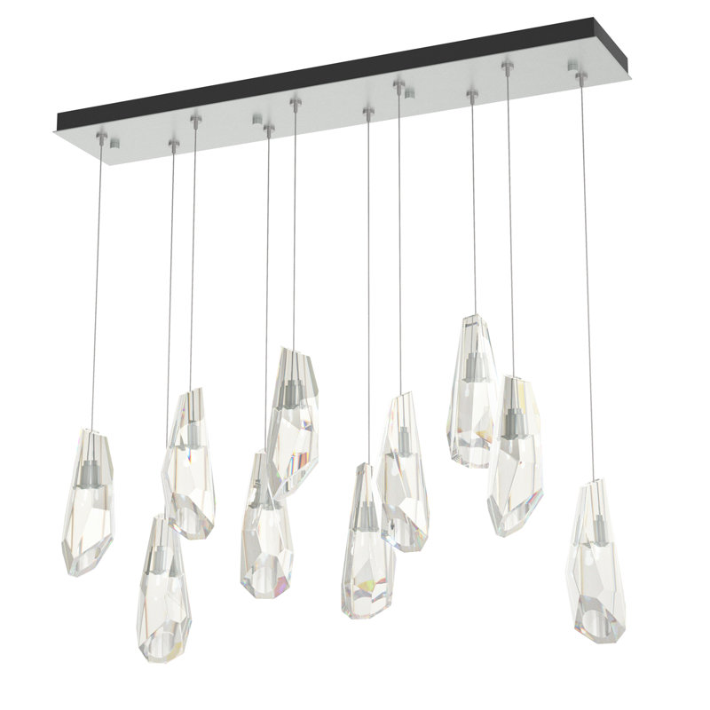 Luma 10 - Light Crystal Pendant, Vintage Platinum, 130" H