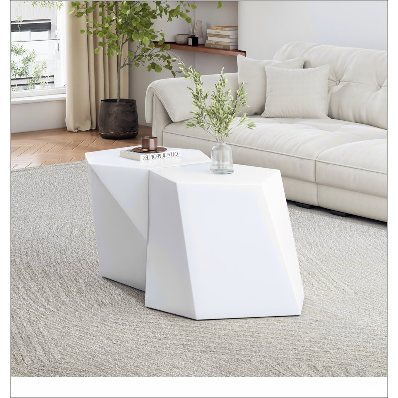 ENSEMBLE DE TABLE À CAFÉ MODERNE MGO, Blanc
