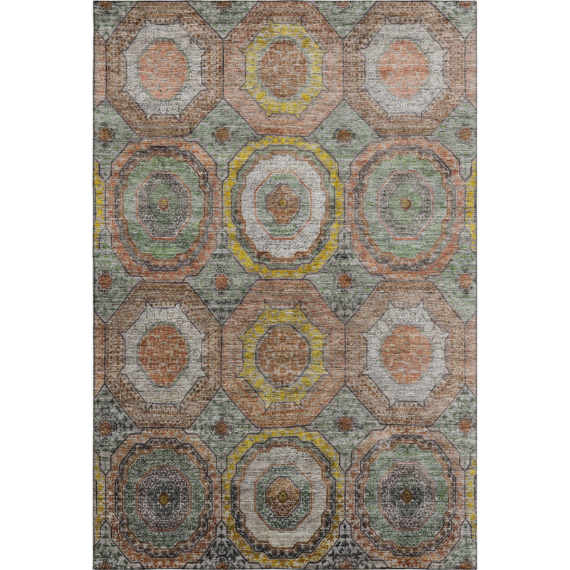 Premium Machine Washable Mayfield AMF2050 Panel Rug, Sage, 8' x 10'