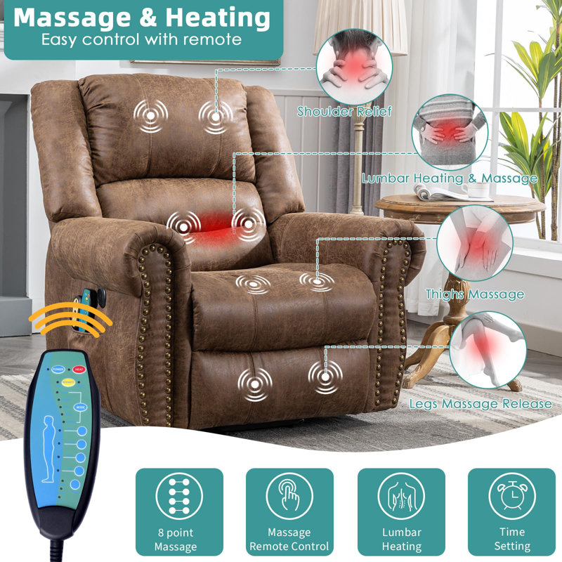 Rushun Upholstered Lift Assist Recliner, Brown