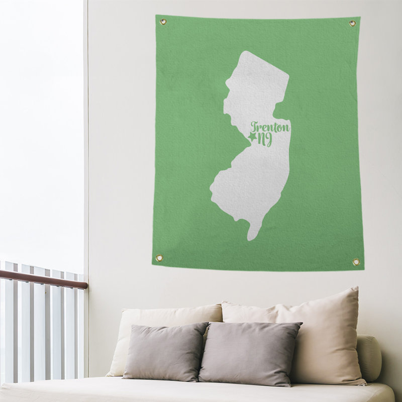 Tapisserie murale new jersey trenton, H 80 po x l 59 po, Vert