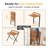 Small Folding Desk with Shelf, 2-Tier Compact Computer Table, Portable Study Workspace for Home Office-1994889733
