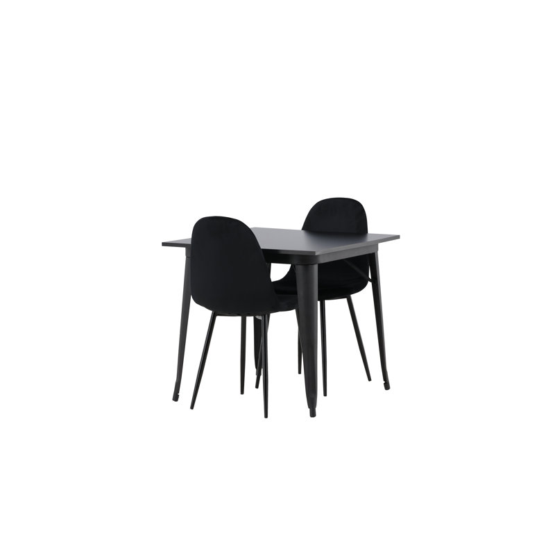 Stockport 2 - Person Dining Set, Black, Black