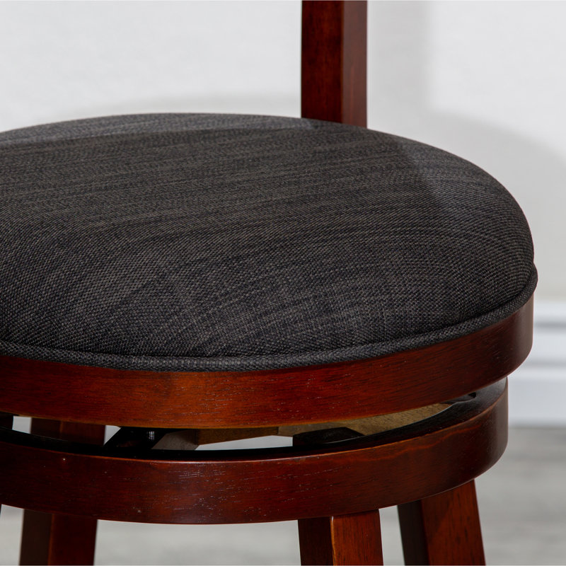Swivel Upholstered Counter Stool, Cherry, Charcoal
