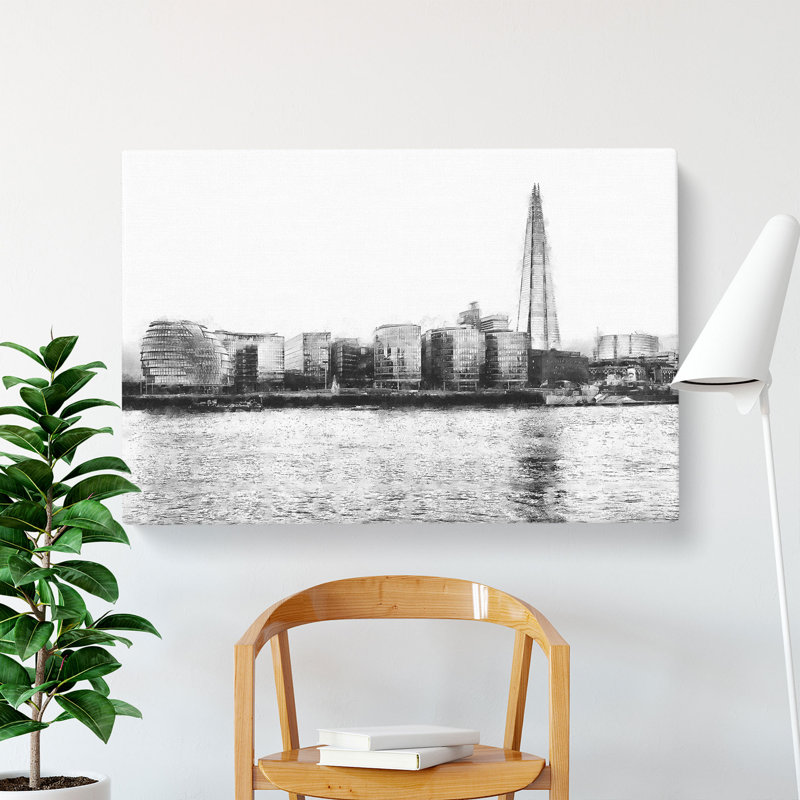 The Shard & London Skyline - Wrapped Canvas Print, 60cm H x 91cm W x 3cm D