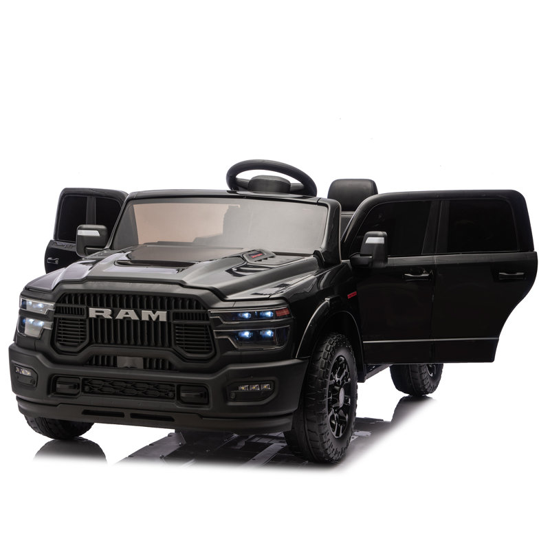 Chariot pour enfants 2 places 24V avec télécommande et Bluetooth Dodge Ram, Noir