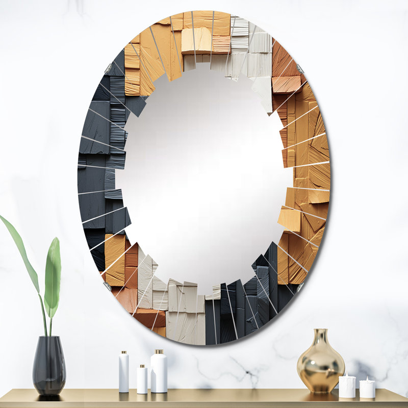 Serifos - Miroir mural moderne ovale, 36 po x 24 po