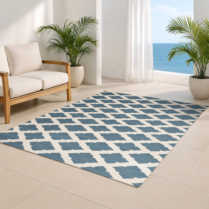 Tapis intérieur et extérieur beige Trellis, Rectangle 4pi x 6 pi