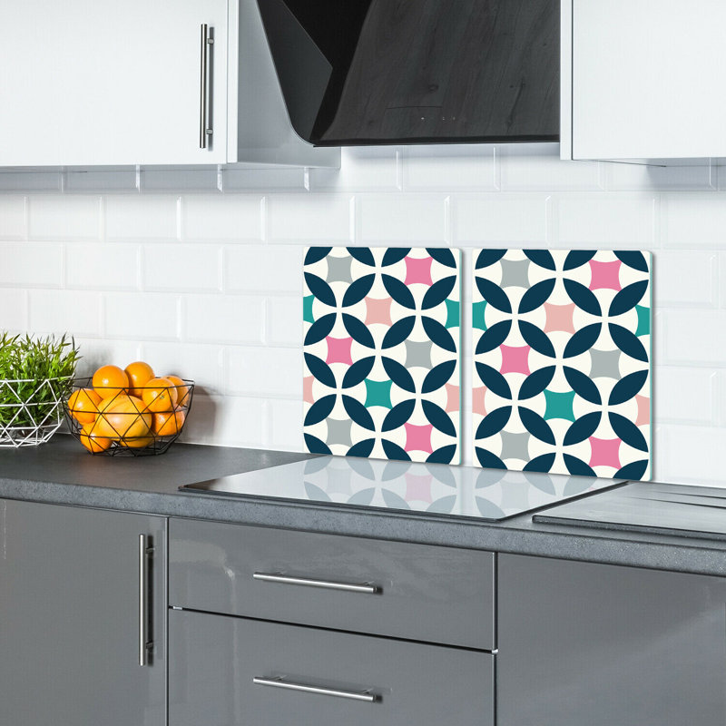 Oyens Pastel Retro Pattern Patchwork Chopping Board, 30cm L x 52cm W