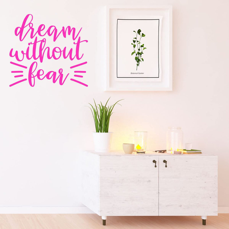 Adhésif décoratif Rêve sans peur, Rose vif, H 16 po x l 18 po