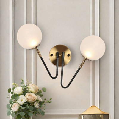 Christobel 2 Led Dimmable Brass/Black Armed Sconce