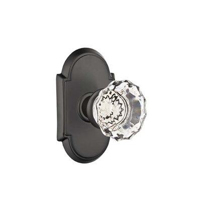 Ensemble de boutons de passage Emtek avec rosette n ° 8 et poignée en verre Astoria